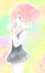  inu_x_boku_ss pink_eyes pink_hair roromiya_karuta school_uniform simple_background sketch tiv twintails 