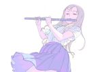  closed_eyes eyes_closed flute idolmaster idolmaster_cinderella_girls instrument mizumoto_yukari nagisa_kurousagi skirt solo 