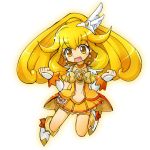  bike_shorts blonde_hair boots bowtie choker cure_peace dress earrings hayasaka_(neoneet) jewelry kise_yayoi long_hair magical_girl precure shorts_under_skirt skirt smile smile_precure! solo white_background yellow yellow_dress yellow_eyes 