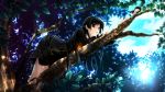  3rd_eye animal black_hair cat game_cg ichinose_yua makita_maki seifuku shinigami_no_testament tree 