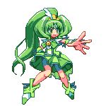  bike_shorts bow bowtie choker circlet cure_march dress green_dress green_eyes green_hair kou_2008 long_hair lowres magical_girl midorikawa_nao outstretched_hand pixel_art ponytail precure ribbon shoes shorts_under_skirt skirt smile_precure! solo tri_tails very_long_hair white_background wrist_cuffs 
