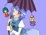  :p dorosu kazami_yuuka multiple_girls orange_eyes tatara_kogasa tongue touhou wink yakumo_yukari youkai 