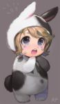  animal_costume blonde_hair blue_eyes bunny_costume character_request copyright_request open_mouth repi987 short_hair simple_background solo tears 