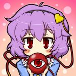  ahoge blush bust covering covering_face covering_mouth eruru_(erl) eruru_(pixiv356391) eyeball face hairband heart highres komeiji_satori purple_hair red_eyes short_hair solo third_eye touhou 