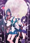  4girls bishoujo_senshi_sailor_moon black_hair boots bow brown_eyes choker dark_skin dated elbow_gloves full_moon gloves green_eyes green_hair half_updo kaiou_michiru long_hair magical_girl meiou_setsuna moon multiple_girls outer_senshi petals pleated_skirt polearm purple_eyes ribbon sailor_collar sailor_neptune sailor_pluto sailor_saturn sailor_senshi sailor_uranus short_hair silence_glaive skirt solt spear staff ten&#039;ou_haruka ten'ou_haruka tiara time_staff tomoe_hotaru violet_eyes weapon white_gloves white_hair 