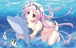  animal artist_request barefoot bikini fish pink_hair swimsuit water 