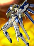  armor blonde_hair blue_eyes breasts char&#039;s_counterattack char&#039;s_counterattack_-_beltorchika&#039;s_children char's_counterattack char's_counterattack_-_beltorchika's_children crossover crotch_plate flat_chest gun gundam headdress hi-nu_gundam long_hair mecha_musume midriff mu-12 parody ryo_(pixiv2495471) ryou_(n1091) ryou_(n1091)_1 shoulder_pads small_breasts solo thighhighs underboob weapon 