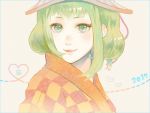  38kaku bad_id green_eyes green_hair gumi hat lips short_hair smile solo vocaloid 