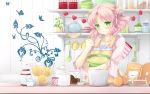  apron cafe_sourire food mizushima_kasumi natsume_eri pink_hair short_hair 