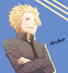  1boy archer_(fate/prototype) bad_id blonde_hair casual character_name fate/prototype fate_(series) male pietani397 red_eyes solo 