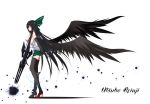  alternate_costume alternate_weapon angel arm_cannon bare_shoulders black_gloves black_hair black_legwear black_wings bow breasts character_name elbow_gloves gloves gmot gun high_heels highres large_breasts large_wings long_hair mismached_footwear mismatched_footwear radiation_symbol red_eyes reiuji_utsuho shoes skirt solo symbol-shaped_pupils thigh-highs thighhighs touhou very_long_hair weapon white wings 