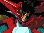  black_eyes black_hair blood damage getter_robo getter_robo_armageddon khell mecha nagare_ryoma scarf shin_getter-1 vector 