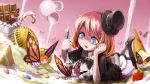  antennae black_legwear blue_eyes blush_stickers bow butterfly butterfly_wings cake candy candy_cane chocolate cookie cream dress fangs food food_girl fork fruit gothic_lolita hat head_rest heterochromia ice_cream ice_cream_cone insect insect_girl lolita_fashion milk mini_hat mini_top_hat on_stomach open_mouth original red_hair short_hair skirt smile stabbing strawberry top_hat ume_(illegal_bible) wings 