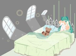  bed hatsune_miku teddy_bear vocaloid youshiki_(mokomokohituji) 