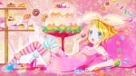  blonde_hair cake candycane doughnut food kagamine_rin solo vocaloid 