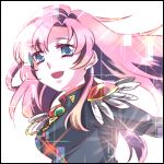  blue_eyes epaulettes kawakami_tomoko long_hair lowres mayuko_(nijiro_sekai) pink_hair shoujo_kakumei_utena smile solo tenjou_utena white_background 