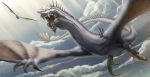  claws cloud dragon flying green_tea green_tear highres original sky wyvern 