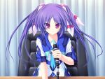  77 blue_hair game_cg long_hair microphone narukami_aoi purple_eyes seifuku violet_eyes whirlpool 