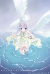 blue_eyes minamura_haruki original partially_submerged purple_hair smile solo water wings 