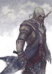  1boy america artist_request assassin&#039;s_creed assassin&#039;s_creed_iii assassin's_creed assassin's_creed_iii bow_(weapon) coat connor_(assassin&#039;s_creed) connor_(assassin's_creed) connor_(ratohnhakã©:ton) connor_kenway gloves hood male quiver snow solo sunsetagain tomahawk weapon 