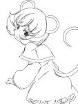  animal_ears kehukoete looking_at_viewer looking_back mouse_ears mouse_tail nazrin short_hair sketch solo tail touhou 