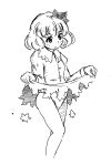  aki_shizuha dissolving_clothes dress dress_lift kehukoete monochrome panties short_hair sketch solo torn_clothes touhou underwear 