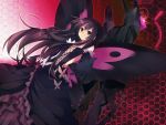  accel_world antenna_hair bare_shoulders black_dress black_gloves black_hair blush brown_eyes butterfly butterfly_wings dress dutch_angle elbow_gloves flat_chest gloves hairband kuro_yuki_hime kuroyukihime light_smile long_hair mishima_kurone outstretched_hand solo wings 