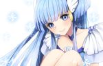  aoki_reika blue_dress blue_eyes blue_hair choker cure_beauty dress female hair_tubes head_wings highres long_hair magical_girl merry_fish precure pretty_cure smile smile_precure! snowflakes solo tiara white_background wrist_cuffs 