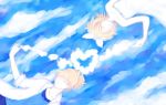  bow ciel_(monochroma) clouds heart kagamine_len kagamine_rin sky sleeping vocaloid 