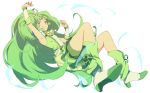  arm_up armpits bike_shorts circlet cure_march dress futsuko_(fzt) green green_dress green_eyes green_hair long_hair magical_girl midorikawa_nao ponytail precure shoes shorts_under_skirt skirt smile smile_precure! solo tri_tails white_background wrist_cuffs 
