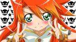  cure_peace_pose double_v frown gloves green_eyes long_hair luke_fon_fabre male mayuko_(nijiro_sekai) parody precure red_hair redhead smile_precure! solo tales_of_(series) tales_of_the_abyss v 