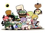  animal_ears arm_cannon arm_warmers black_hair blonde_hair blush bow braid brown_eyes bucket cape cat_ears cat_tail dress eyeball fang green_eyes green_hair hair_bobbles hair_bow hair_ornament hair_ribbon hairband hat heart horn hoshiguma_yuugi in_bucket in_container kaenbyou_rin kisume komeiji_koishi komeiji_satori kuchibashi_(9180) kurodani_yamame long_hair mizuhashi_parsee multiple_girls multiple_tails nuclear open_mouth pink_eyes pointy_ears ponytail purple_hair radiation_symbol red_eyes red_hair redhead reiuji_utsuho ribbon scarf short_hair silver_hair skirt smile subterranean_animism tail third_eye touhou twin_braids twintails weapon wings 