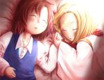  axis_powers_hetalia blonde_hair brown_hair hand_holding holding_hands lithuania_(hetalia) multiple_boys poland_(hetalia) sleeping 