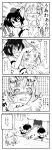  bad_id comic highres inubashiri_momiji monochrome paparazzi petting shameimaru_aya teeburu touhou translated translation_request 