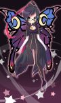  bayonetta bayonetta_(character) black_hair butterfly_wings chibi cleavage_cutout elbow_gloves glasses gloves long_hair wings 