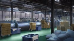  box cable cardboard_box ceiling_light game_asset hentai_prison highres indoors industrial_pipe laundry laundry_basket mikago_kotaro no_humans non-web_source official_art scenery self-datamine variant_set visual_novel_cg 
