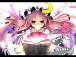  atuuy book hat long_hair patchouli_knowledge purple_eyes purple_hair solo sukage touhou violet_eyes 