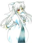  melty_blood pointy_ears red_eyes ribbon silver_hair tsukihime white_hair white_len 
