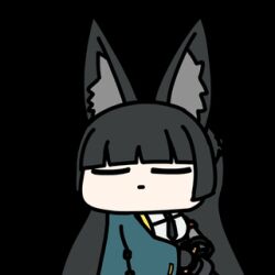 1girl animal_ears animated_gif fox_ears hoshimi_miyabi long_hair pistol pointing_at_viewer revolver seseren zenless_zone_zero