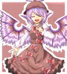  bad_id closed_eyes dress fang fingernails hat long_fingernails long_sleeves mystia_lorelei oekaki open_mouth outstretched_arm outstretched_hand pink_hair ribbon saku_(pixiv) short_hair singing solo touhou wings 