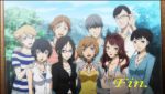  4boys 5girls alternate_costume alternate_hair_color amagi_yukiko atlus bare_shoulders black_hair blonde_hair blue_eyes blue_hair bob_cut breasts brown_eyes brown_hair casual cleavage dress ending glasses grey_hair group_picture hair_bun hanamura_yousuke jacket jewelry kujikawa_rise kuma_(persona_4) long_hair marie_(persona_4) multiple_boys multiple_girls narukami_yuu necklace official_art pendant persona persona_4 persona_4_the_golden redhead ribbon_choker satonaka_chie see-through shirogane_naoto shirt short_hair sleeves_rolled_up spoilers striped striped_shirt sunglasses sunglasses_on_head t-shirt tatsumi_kanji 