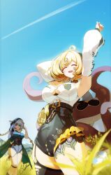 goat_girl long_hair lucia_elowen multiple_girls scylla short_hair yidhari_murphy zenless_zone_zero
