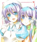  clannad fujibayashi_kyou fujibayashi_ryou long_hair nurse purple_hair short_hair siblings sisters touon twins 