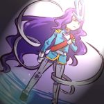  belt costume dutch_angle epaulettes gloves hand_on_own_chest hand_over_heart hitec long_hair military military_uniform moemon personification pokemon pokemon_(game) pokemon_gsc purple_hair red_eyes sash solo suicune uniform very_long_hair 