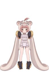  1girl animal_ears animal_hood boots cherna_mouse closed_mouth fake_animal_ears highres hood light_blush looking_at_viewer magical_girl mahou_shoujo_ikusei_keikaku mahou_shoujo_ikusei_keikaku_restart official_art orange_eyes pink_hair second-party_source short_hair transparent_background x_x 