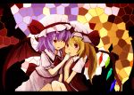  bad_id blonde_hair finger_in_mouth flandre_scarlet hat incest mugi_(banban53) multiple_girls open_clothes open_shirt purple_hair red_eyes remilia_scarlet saliva shirt siblings sisters touhou wings yuri 