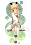  chacha_(tyatya) eyes hat moriya_suwako short_hair solo thigh-highs thighhighs touhou wink yellow_eyes 