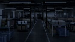 box cabinet cardboard_box crate dark door game_asset hentai_prison highres indoors industrial_pipe mikago_kotaro no_humans non-web_source official_art paper_stack scenery self-datamine sign table variant_set visual_novel_cg whiteboard window 