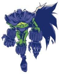  1boy absurdres ammunition_belt artist_logo bodysuit boots cape clawed_gauntlets green_bodysuit highres logo male_focus marvel mask meguman_01 multicolored_bodysuit prowler_(marvel) purple_bodysuit purple_boots purple_cape purple_mask simple_background solo spider-man_(series) superhero_costume two-tone_bodysuit walking walking_towards_viewer western_comics_(style) white_background 