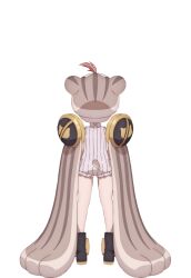  1girl animal_ears animal_hood boots cherna_mouse fake_animal_ears from_behind highres hood magical_girl mahou_shoujo_ikusei_keikaku mahou_shoujo_ikusei_keikaku_restart official_art pink_hair second-party_source short_hair tail transparent_background 